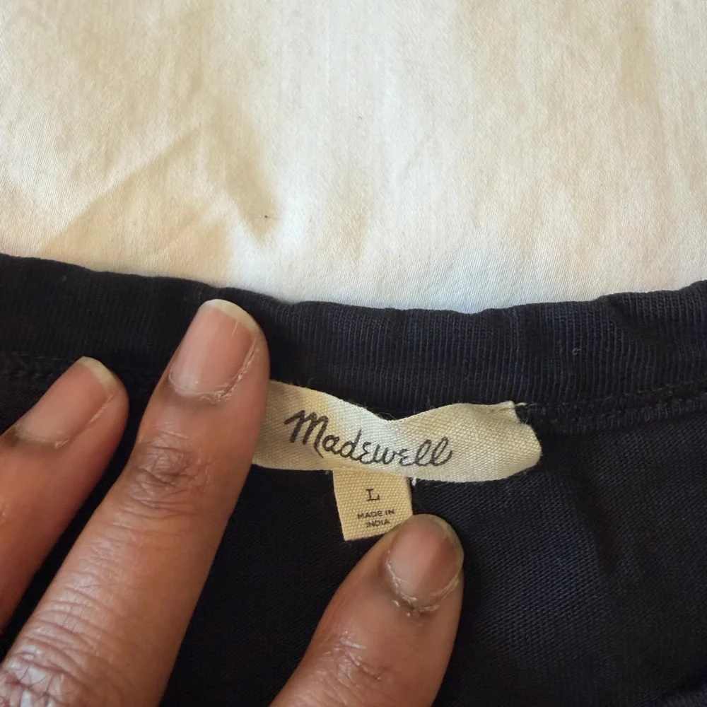 Madewell Black Crew Tee with Script Label - Picture 3 of 6